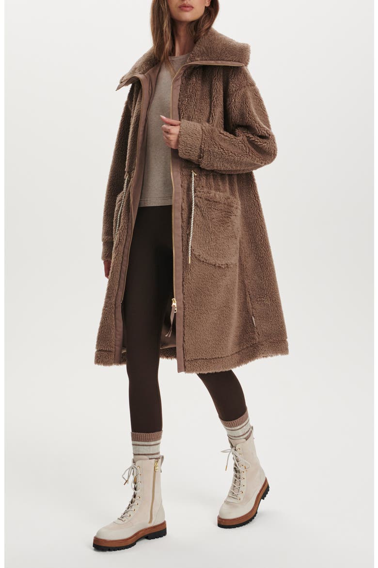 Logan Faux Shearling Coat, Alternate, color, ASH TAUPE