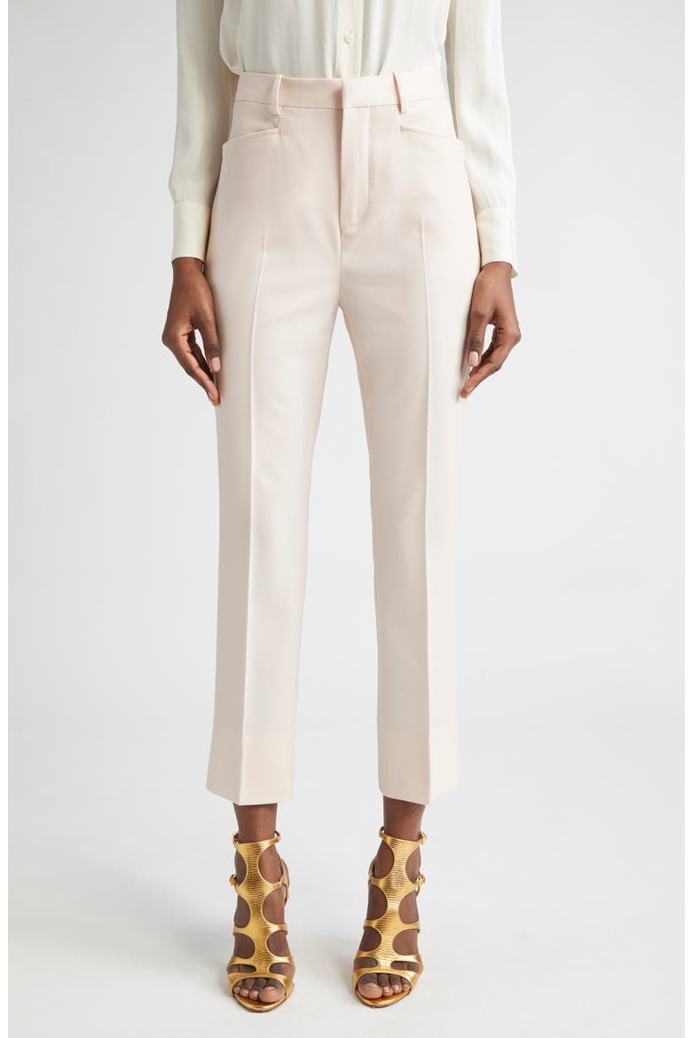 Wool Stretch Grain de Poudre Tailored Pants, Main, color, LIGHT BLUSH