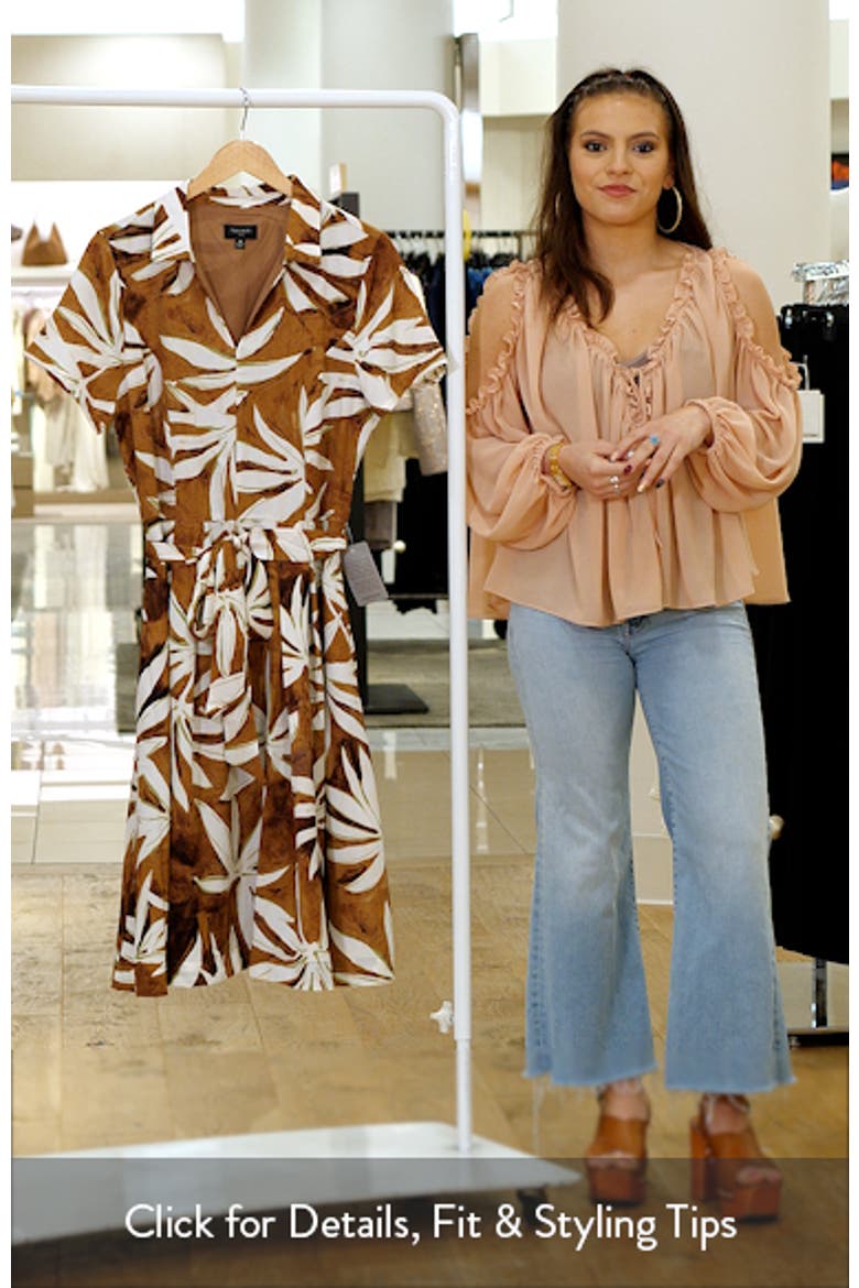 Palm Print Short Sleeve Shirtdress video