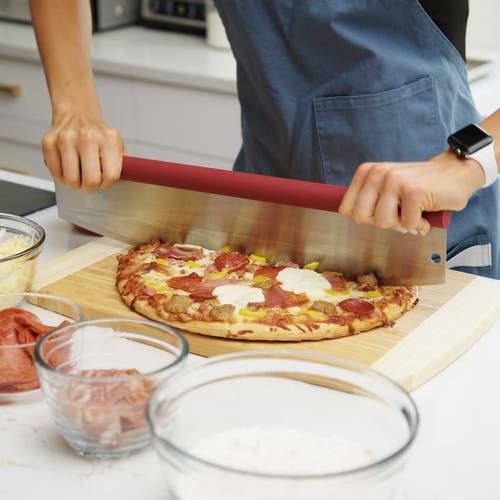 Old Stone Pizza Rocker With Comfort Grip Handle, 18-inch In Gray