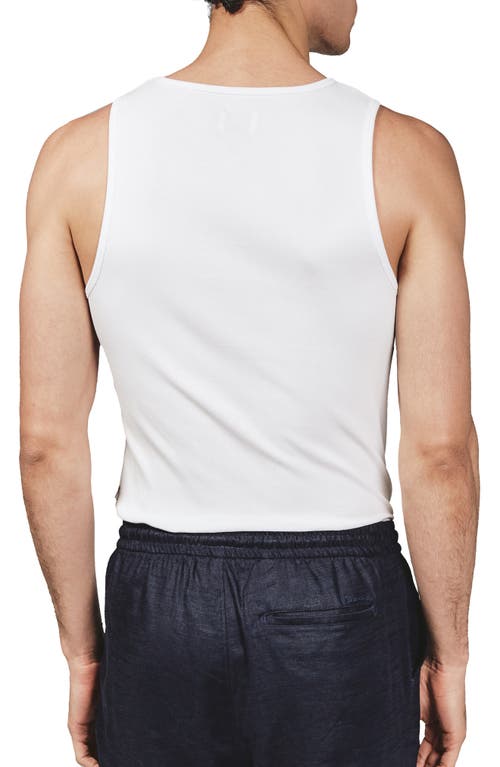 7 Diamonds Cotton & Modal Ribbed Tank In White