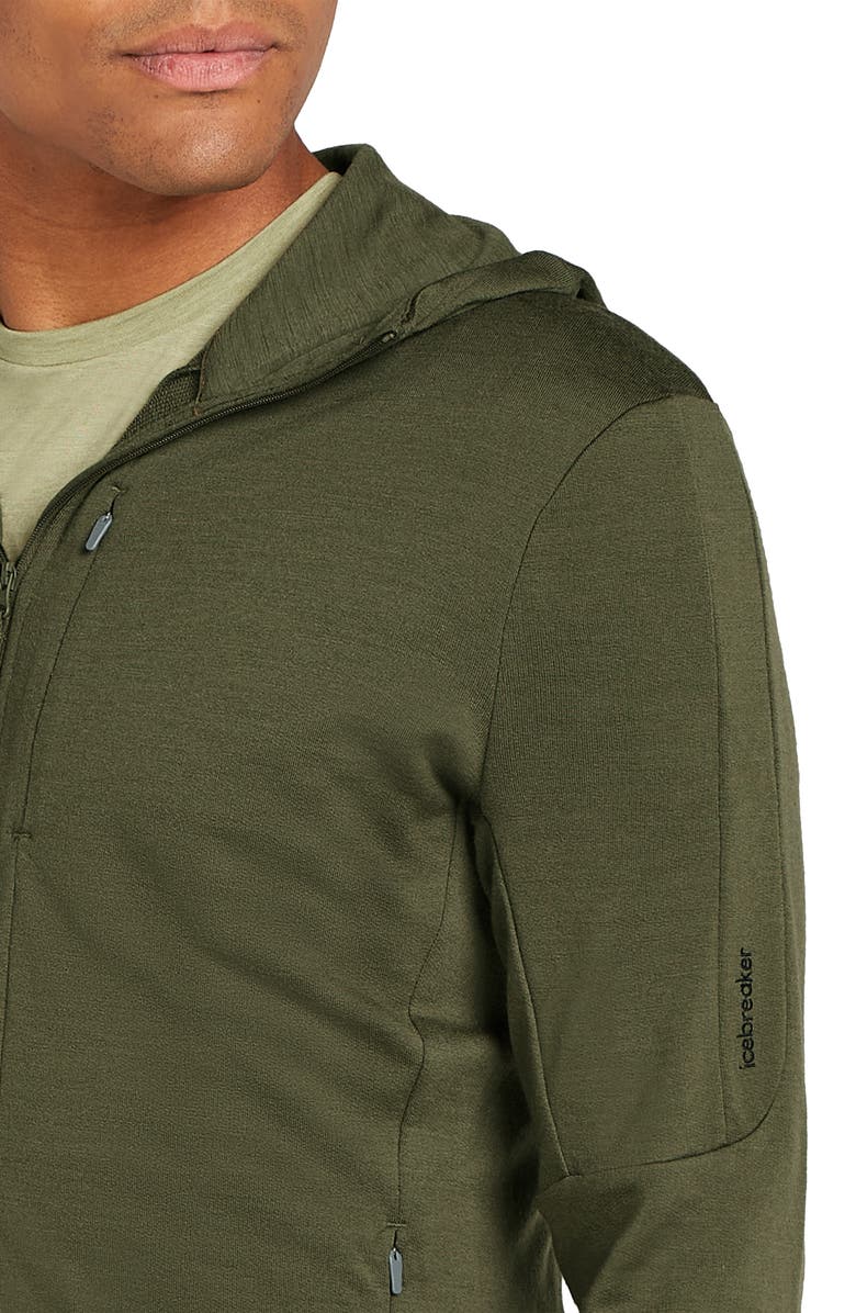 Icebreaker 260 Quantum Merino Wool Hooded Jacket, Alternate, color, Loden