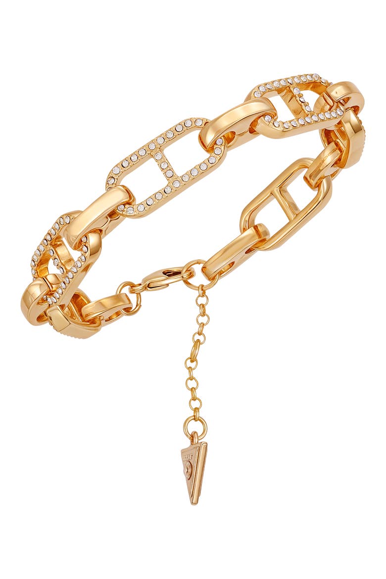 Pavé Mariner Chain Bracelet, Main, color, GOLD TONE