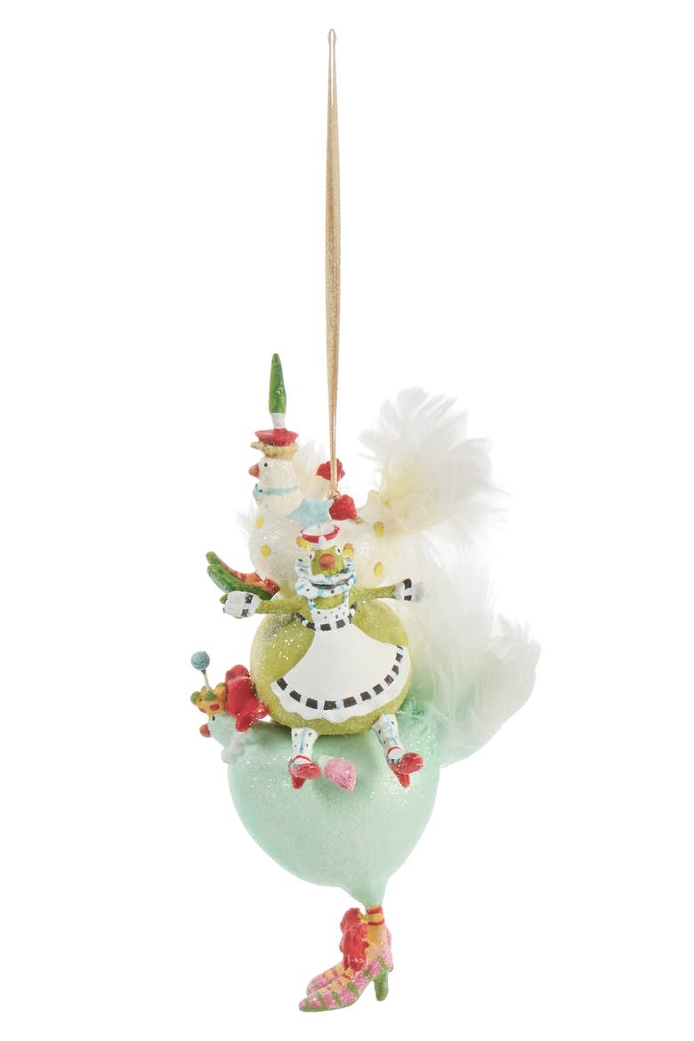 12 Days Three French Hens Ornament, Main, color, BLUE