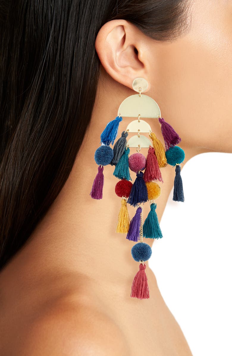 Stella + Ruby Calypso Tassel Earrings, Alternate, color, 