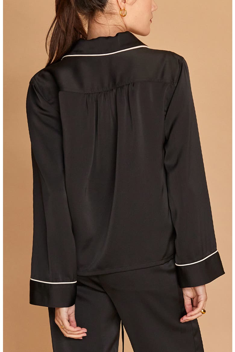 Pajama-Style Shirt, Alternate, color, Black
