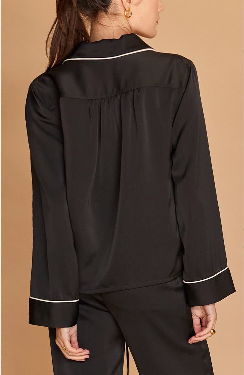 CRESCENT Pajama-Style Shirt, Alternate, color, Black