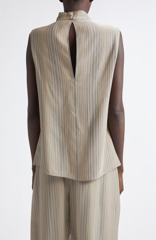 Kallmeyer Penny Stripe Sleeveless Draped Top In Multi