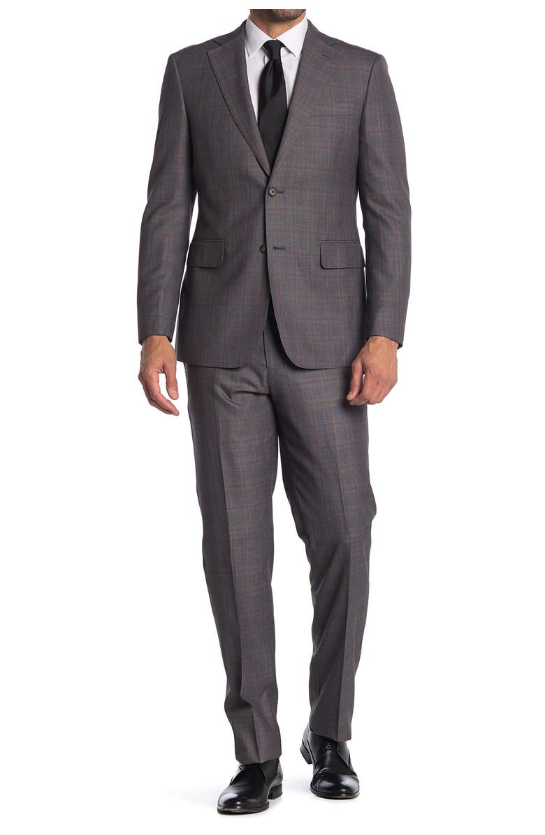 English Laundry Windowpane Two Button Notch Collar Suit, Main, color, 