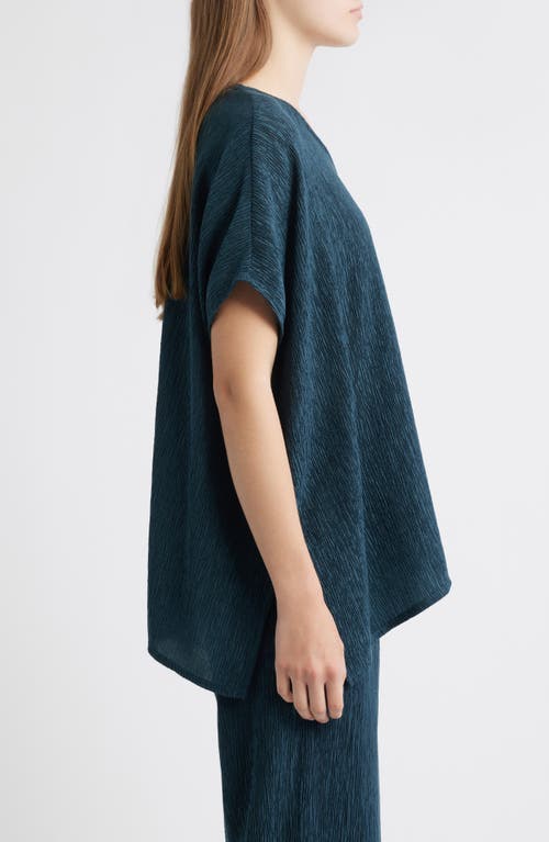 Eileen Fisher V-neck Boxy Tunic Top In Green