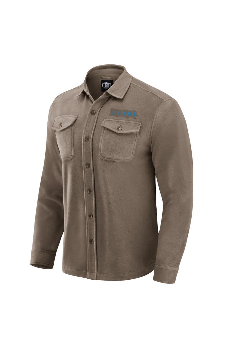 Men's Darius Rucker Collection by Fanatics Tan Detroit Lions Polar Fleece Cozy Button-Up Shirt, Alternate, color, Tan