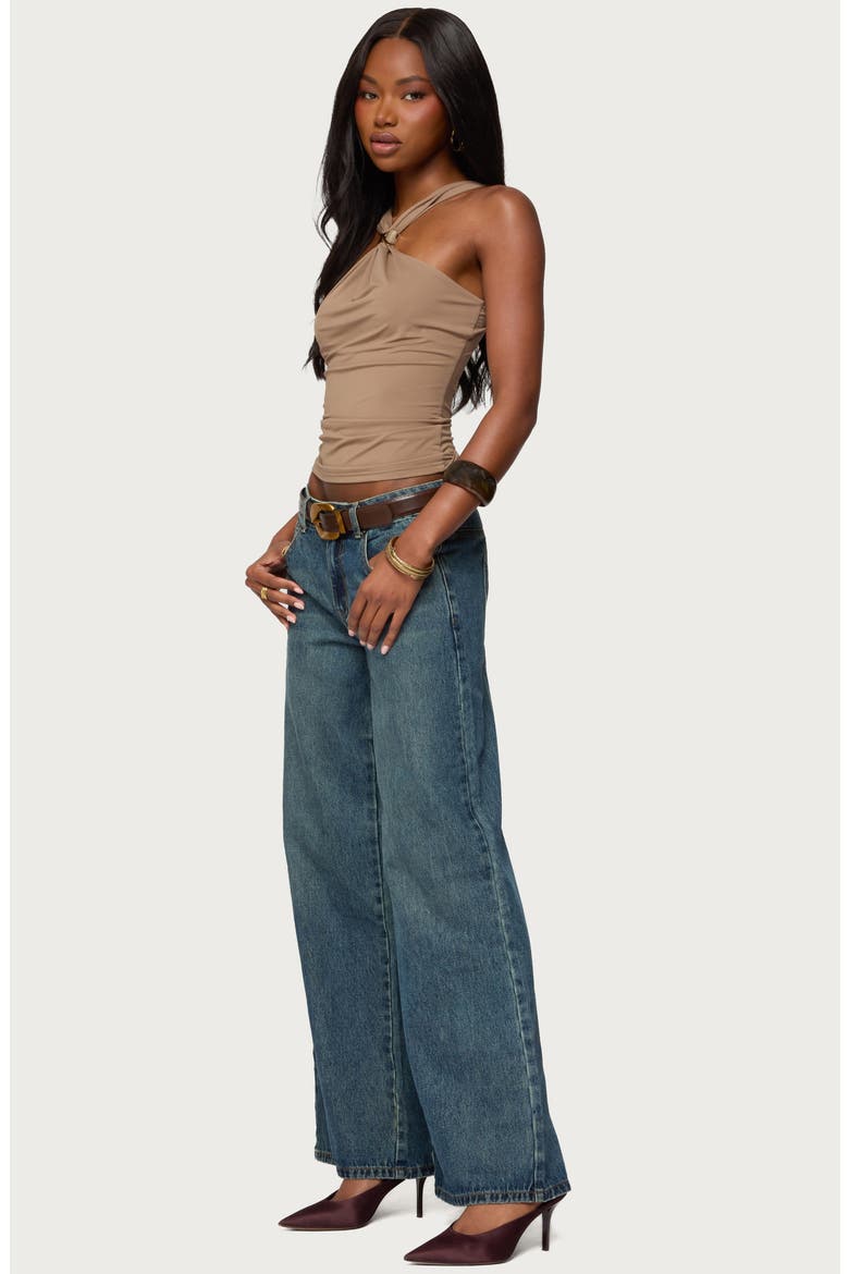Cielle Hardware Gathered Tank, Alternate, color, MOCHA