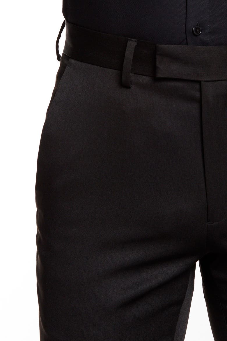 Heather Slim Fit Dress Pant, Alternate, color, BLACK
