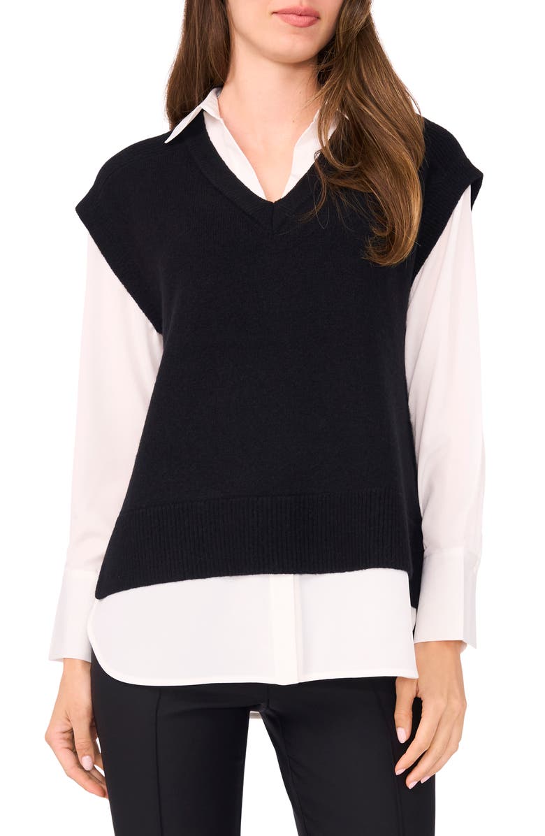 Halogen<sup>®</sup> Layered Look Sweater Vest, Main, color, 