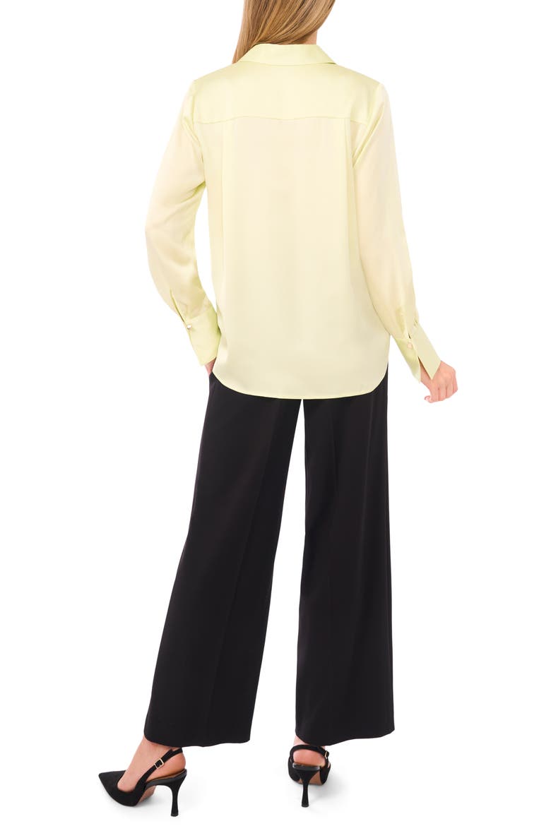 Collared Charmeuse Popover Top, Alternate, color, WHITE JADE