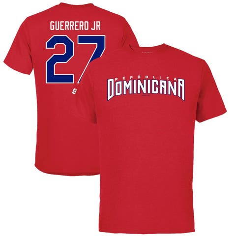 Men's LEGENDS Vladimir Guerrero Jr. Red Dominican Republic Baseball 2023 World Baseball Classic Name & Number T-Shirt