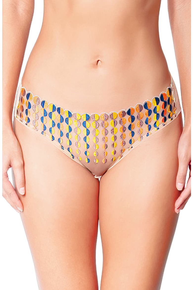 Deco Dots Bikini Briefs, Main, color, FOREST GREEN