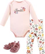 Hudson Baby Girl's Long-Sleeve Bodysuit, Pants, and Footwear Outfit