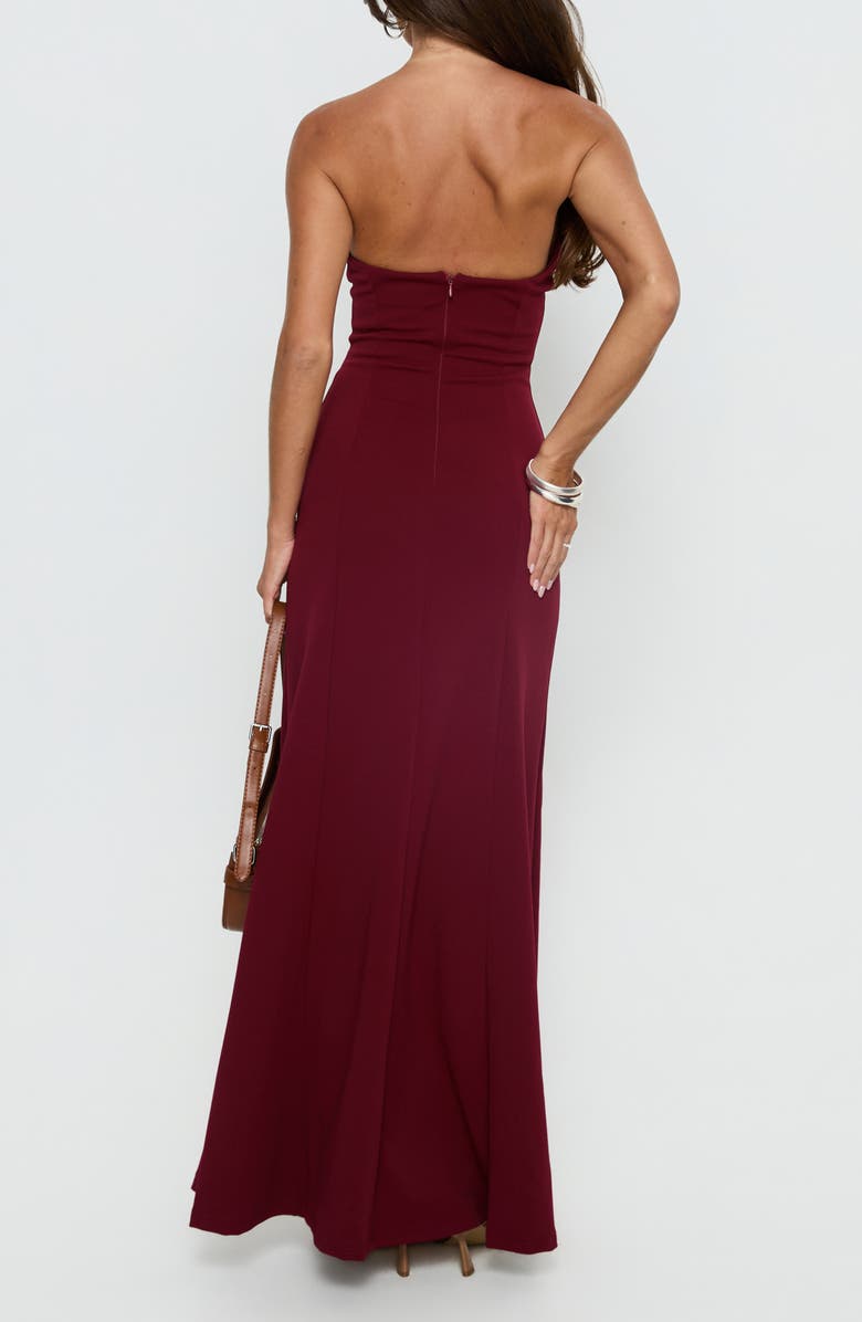 Princess Polly Diamanti High Slit Strapless Gown, Alternate, color,