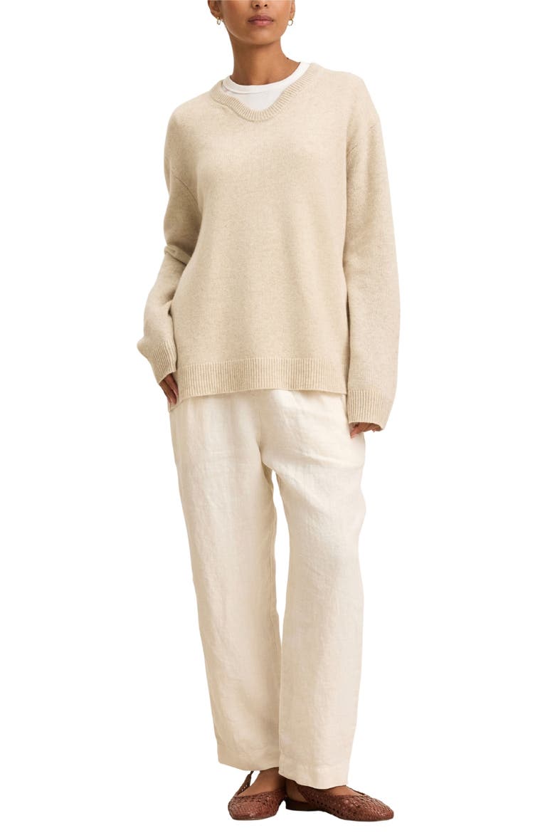Cleowade Linen Wide Leg Pants, Alternate, color, CHALK WHITE