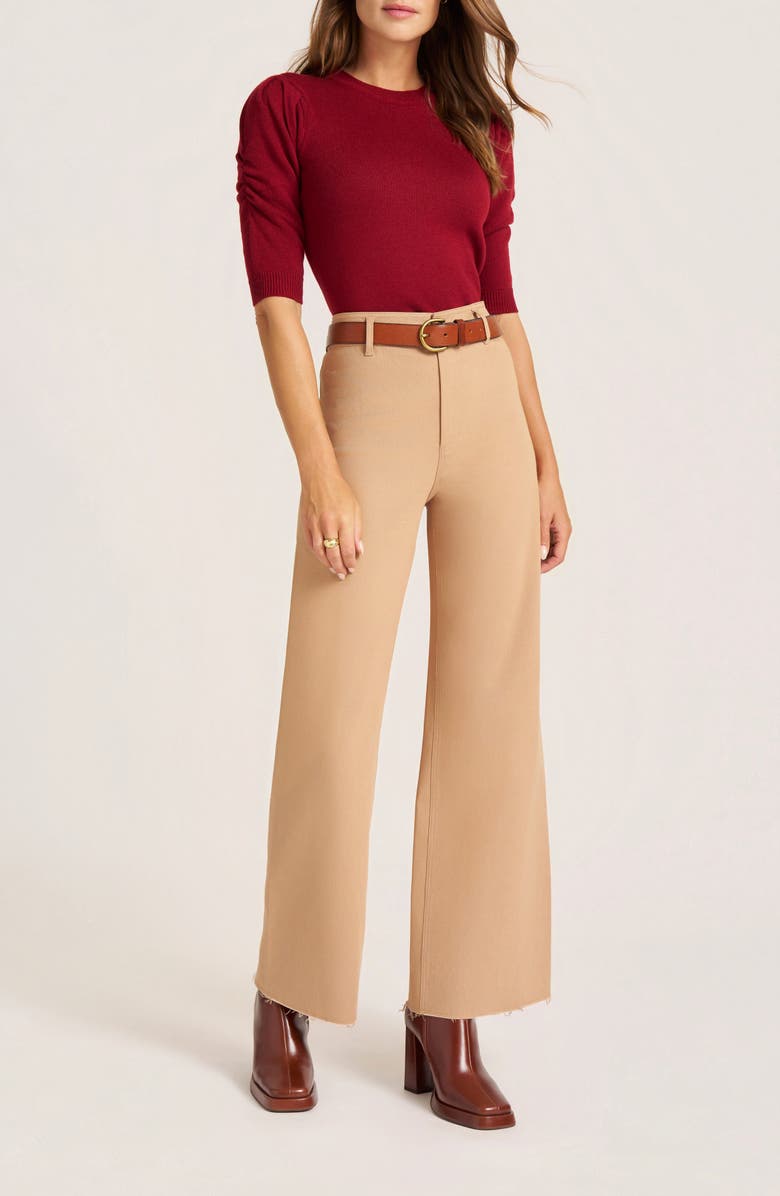 matty m. Everly Rib Short Sleeve Sweater, Alternate, color, Wine