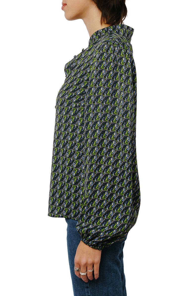 CIEBON Maive Printed Button-Up Top, Alternate, color, Black Multi