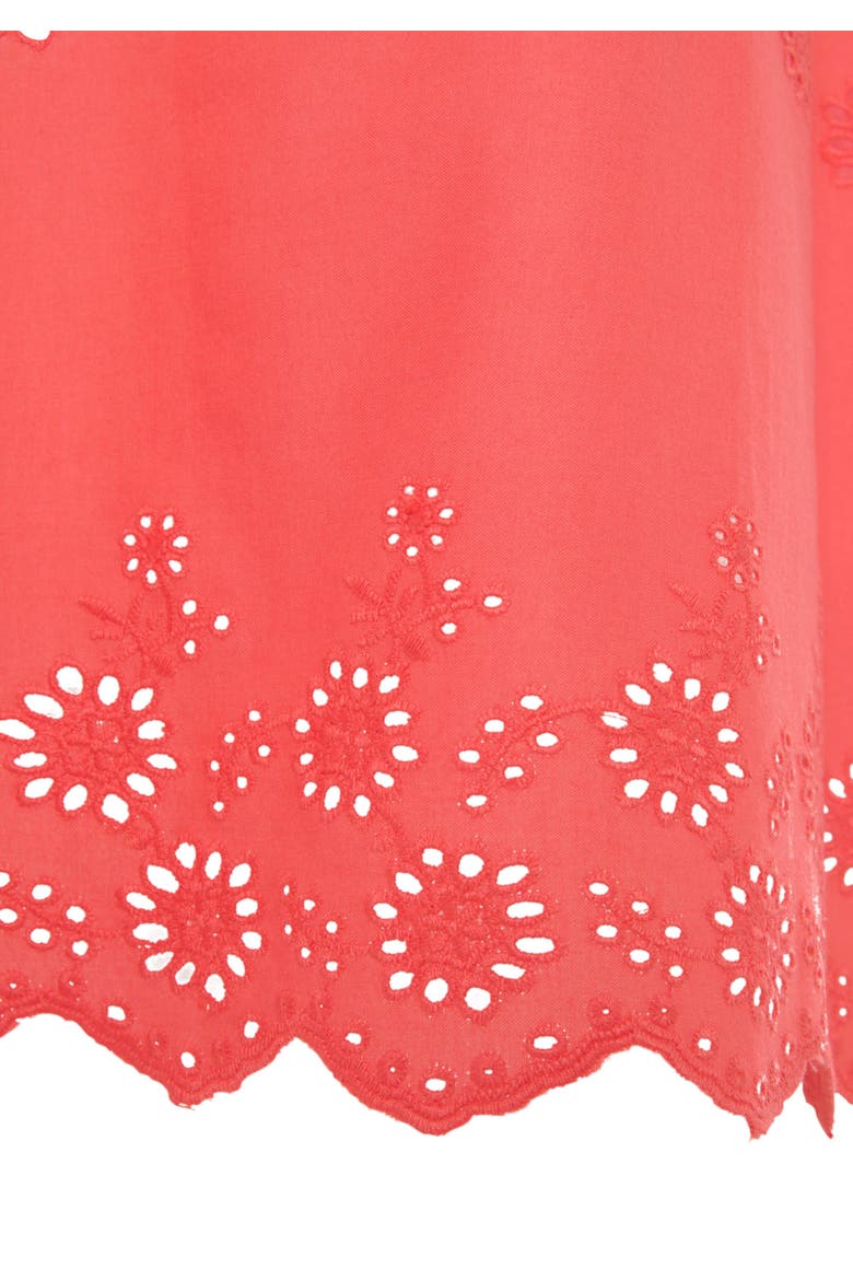 Sleeveless Eyelet Lace Blouse, Alternate, color, Coral