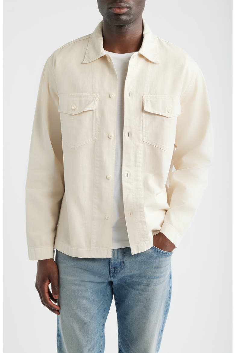 Cotton Twill Shirt Jacket, Main, color, IVORY