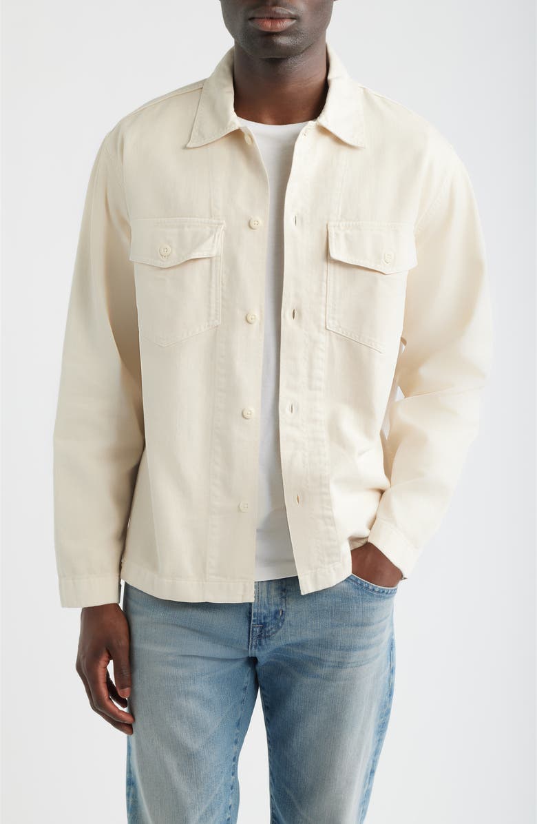 Madewell Cotton Twill Shirt Jacket, Main, color, Ivory