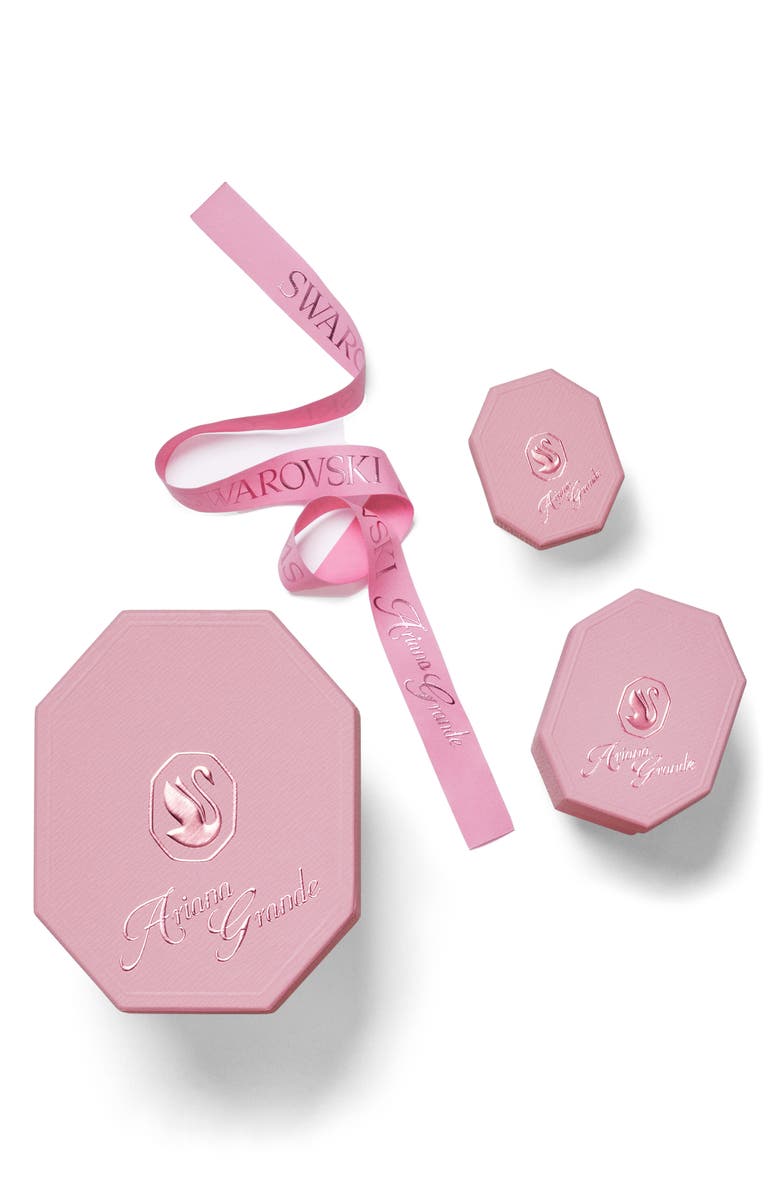 Swarovski x Ariana Grande Asymmetric Music-Inspired Clip Earrings, Alternate, color, White