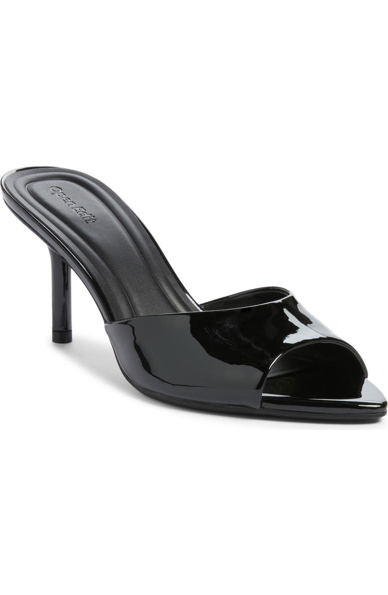 Open Edit Micah Heeled Sandal, Main, color, Black Patent