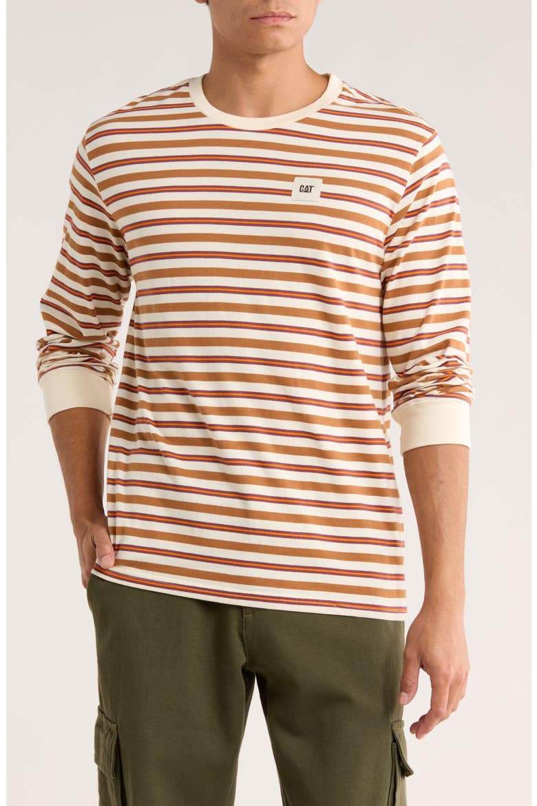 Relax Stripe Long Sleeve T-Shirt, Main, color, VANILLA