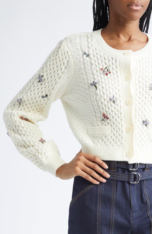 Cinq À Sept Rasa Cardigan Ivory Multi In White