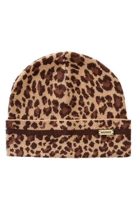 Kiko Cheetah Jacquard Beanie