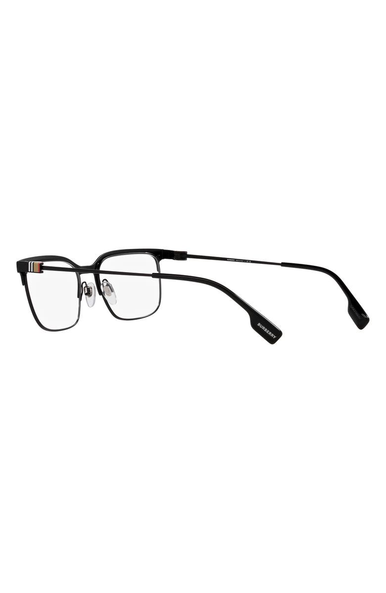 Burberry Douglas 56mm Square Optical Glasses, Alternate, color, Matte Black
