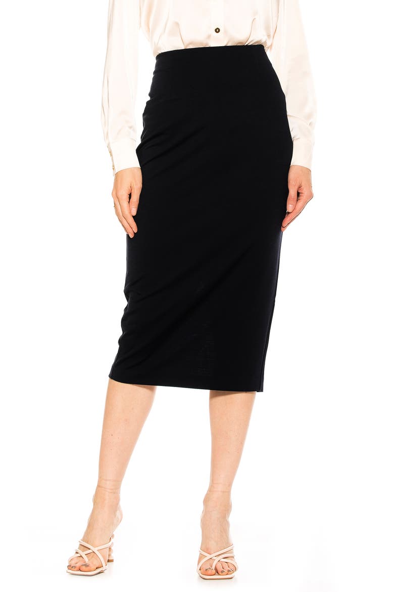Jacki Pencil Midi Skirt, Main, color, BLACK