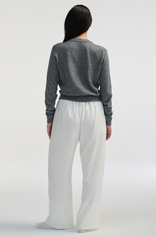 Almina Concept Front Tie Linen Pants In White