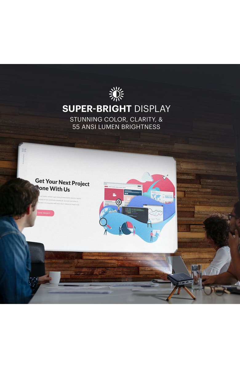 Kodak Luma 150 Pico Projector, Rechargeable Ultra Mini Projector with Built-In Speaker, Alternate, color, Black