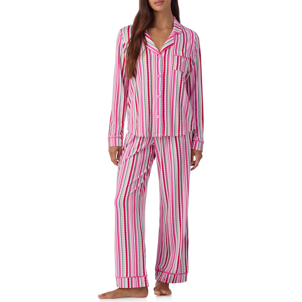 Room Service Pjs Long Sleeve Print Pajamas In Pink