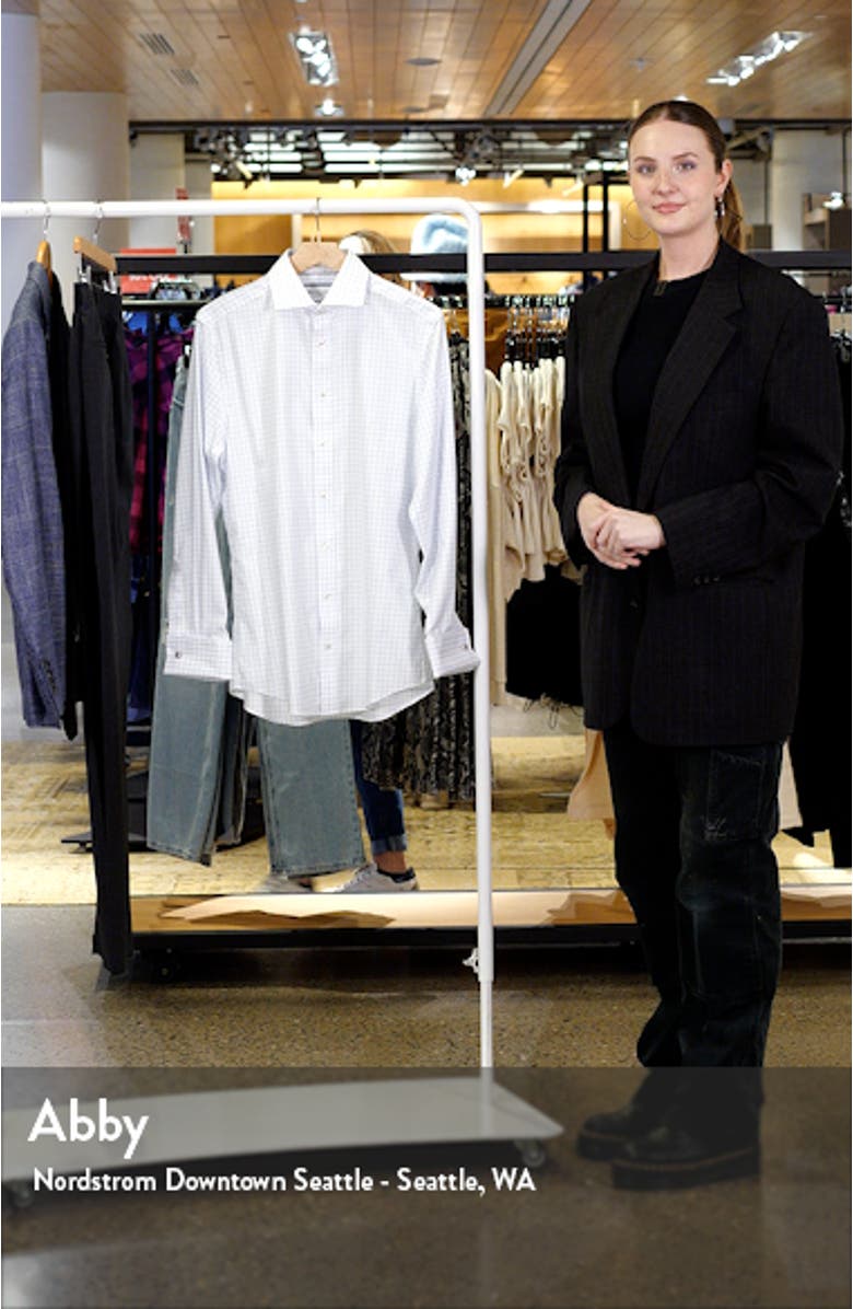 Slim Fit Non-Iron Grid Dress Shirt, sales video thumbnail