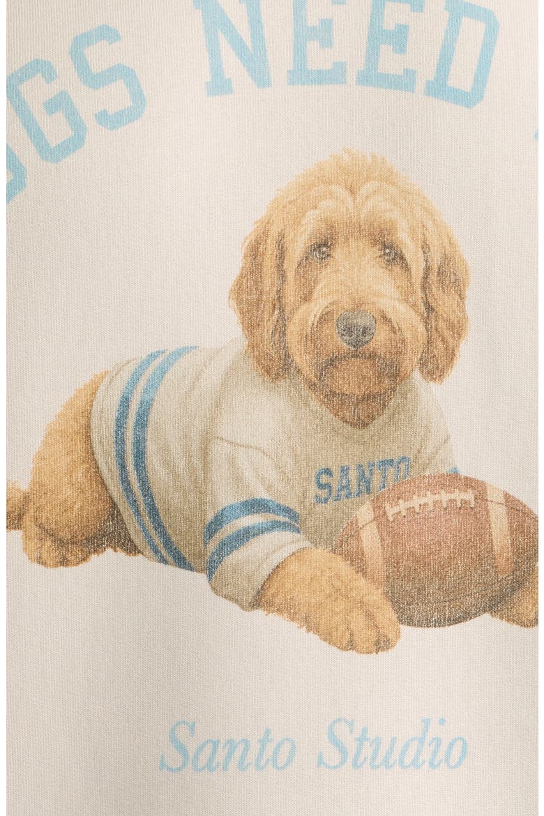 Thugs Need Hugs Football Graphic Sweatshirt, Alternate, color, IVORY
