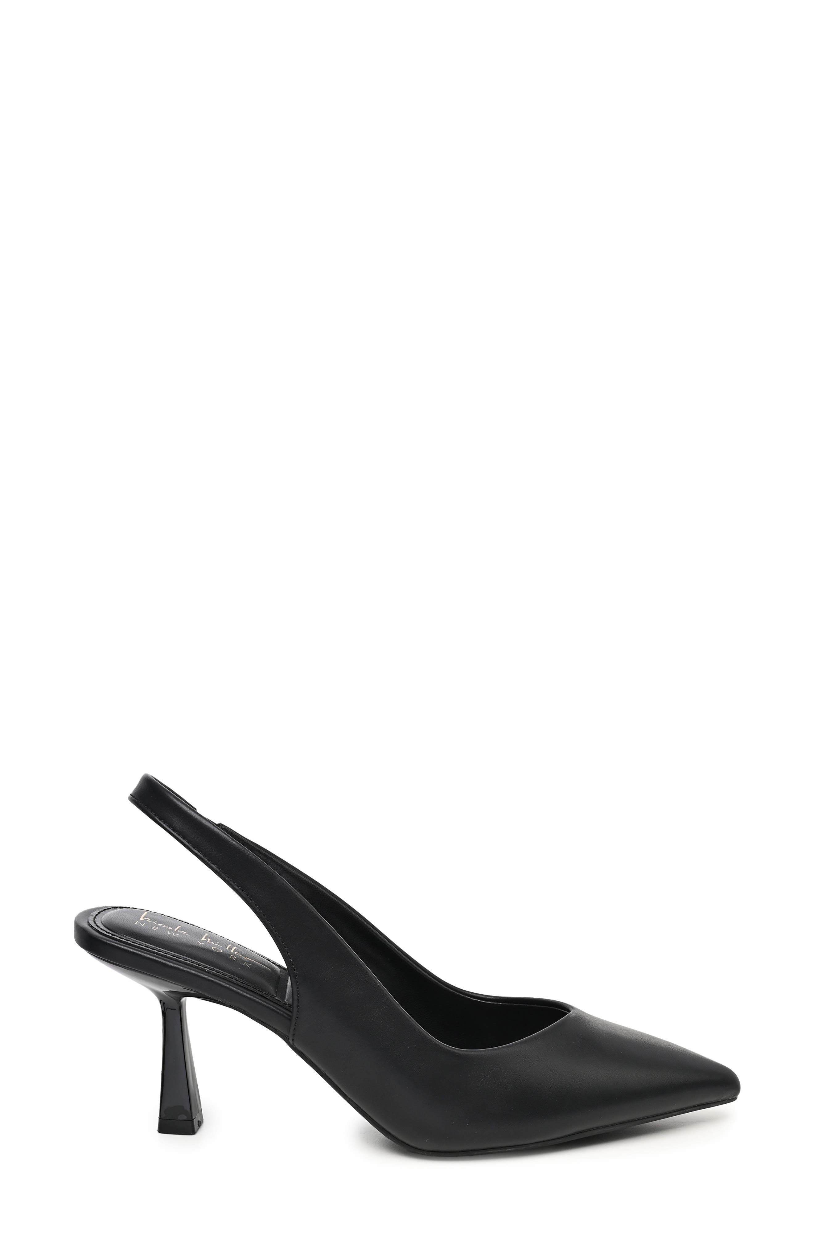 Embellished Pointed Toe Slingback Pump, Alternate, color, BLACK SMOOTH