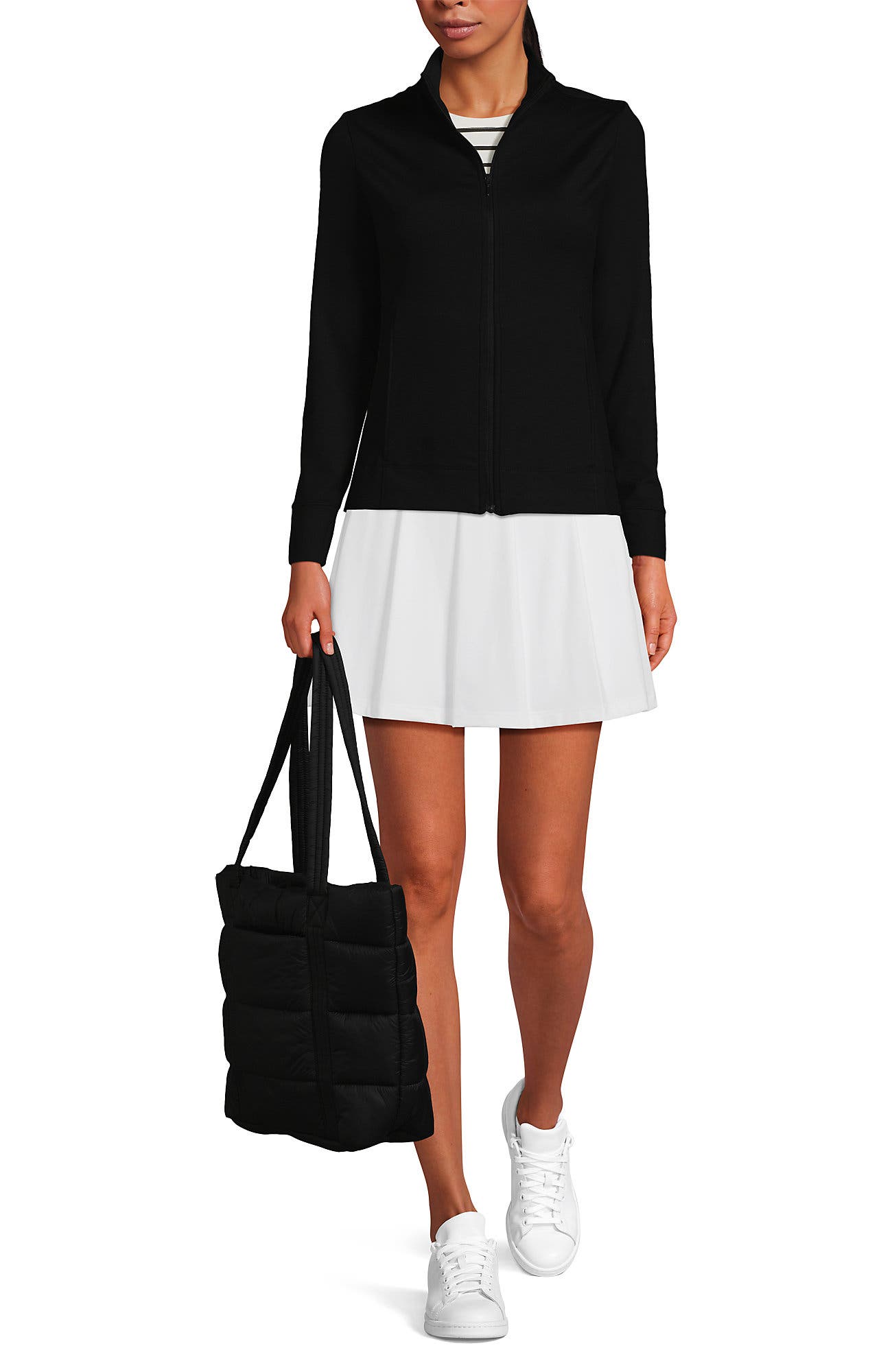 Lands' End Wanderweight Ultralight Packable Tote Bag, Alternate, color, Black