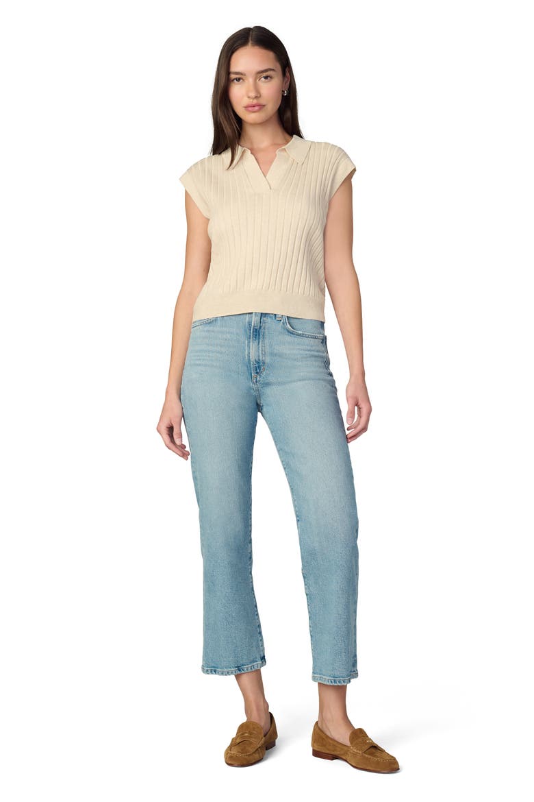 The Mal Popover Rib Sweater, Alternate, color, CREME BRULEE