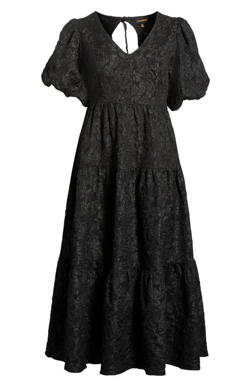 Sugarlips Arielle Floral Jacquard Maxi Dress In Black