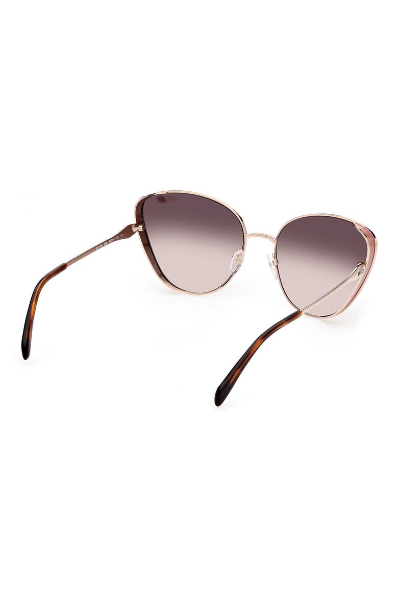 61mm Cat Eye Gradient Lens Sunglasses, Alternate, color, ROSE GOLD/ GRADIENT SMOKE
