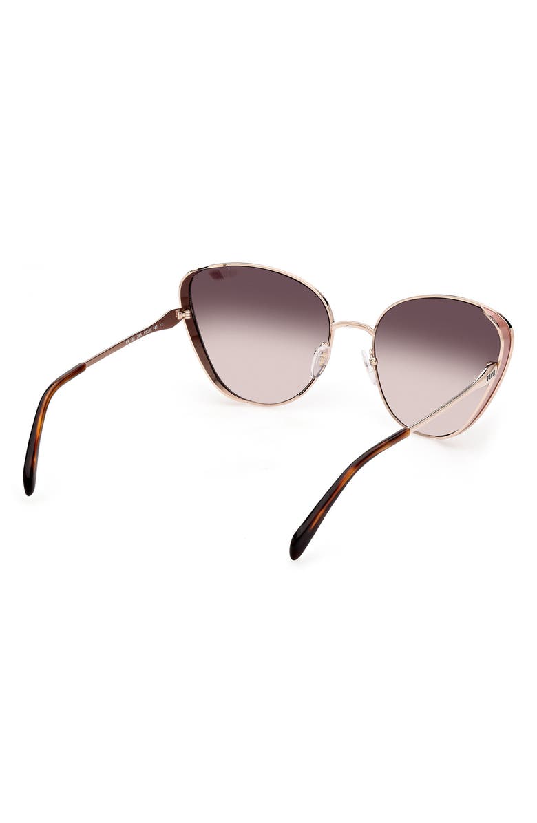 Emilio Pucci 61mm Cat Eye Gradient Lens Sunglasses, Alternate, color, Rose Gold/ Gradient Smoke