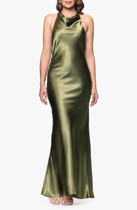 Halter Charmeuse Gown