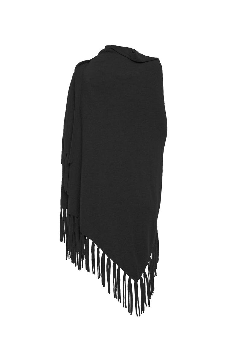 Monticelli Cashmere Women's Pure Cashmere Fringe Wrap, Alternate, color, Black