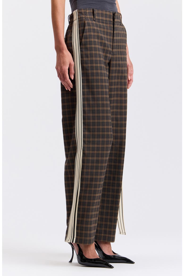 Side Stripe Wide Leg Plaid Pants, Alternate, color, GRAY MULTI